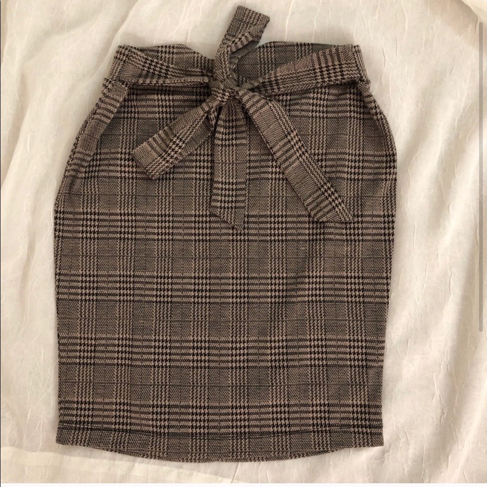 High Waist Plaid Skirt